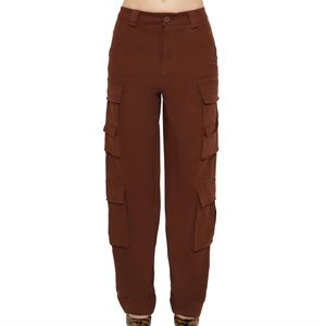 GUIZIO Baggy Cargo Pants in Brown S